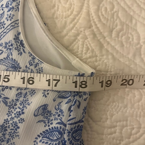 Calvin Klein Blue Willow Drop Waist High Neck Sleeveless Dress, size 8 - Picture 5 of 6